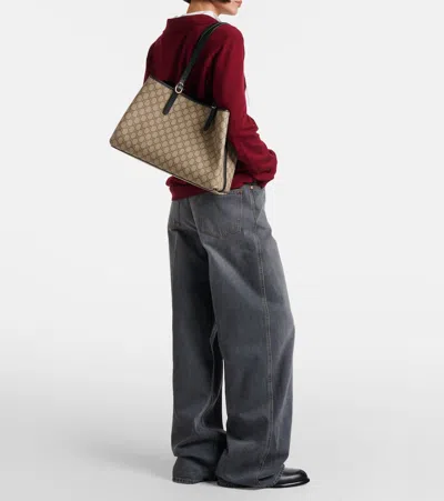 Gucci Gg Emblem Large Shopper In Neutral