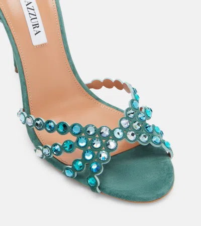 Aquazzura Tequila 105 Crystal-embellished Leather Sandals In Multi