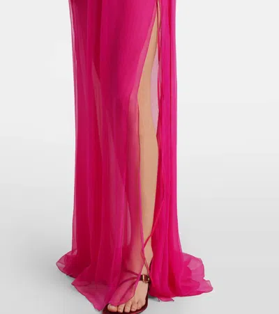 Nensi Dojaka Semi-sheer Silk Gown In Pink