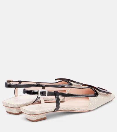 Roger Vivier Belle Vivier Slingback Ballerinas In Canvas In Multi