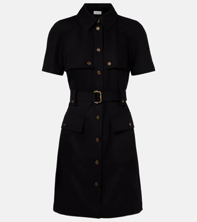 Burberry Belted Wool Shirt Dress In Multi