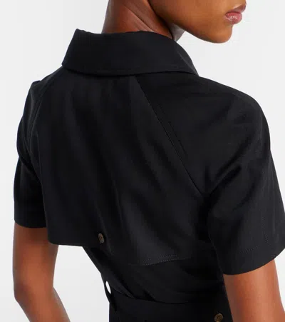 Burberry Belted Wool Shirt Dress In Multi