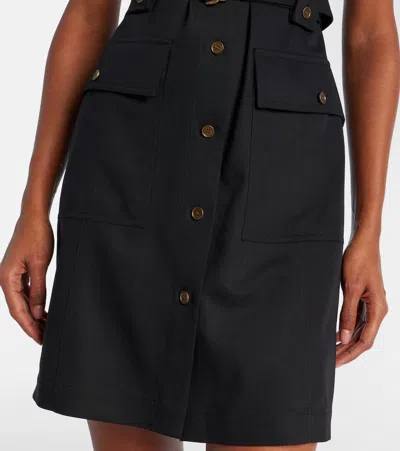 Burberry Belted Wool Shirt Dress In Multi