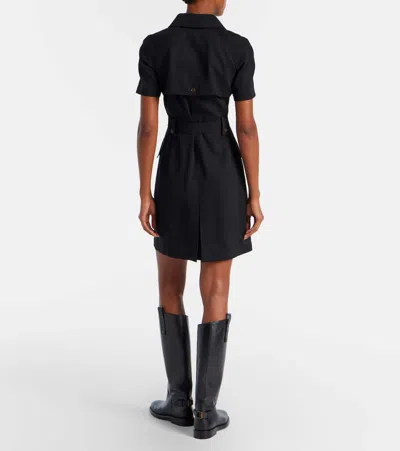 Burberry Belted Wool Shirt Dress In Multi