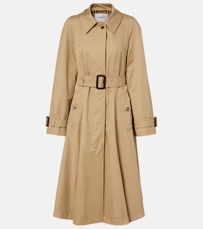 Burberry Cotton Trench Coat In Brown