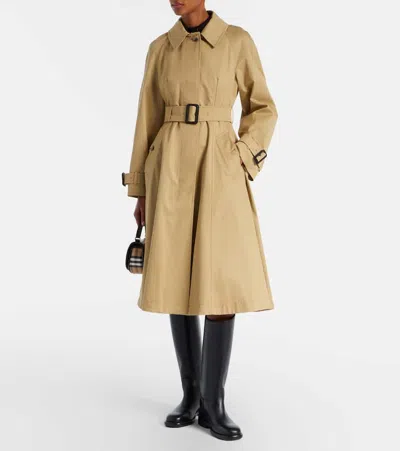 Burberry Cotton Trench Coat In Brown
