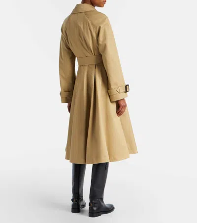 Burberry Cotton Trench Coat In Brown