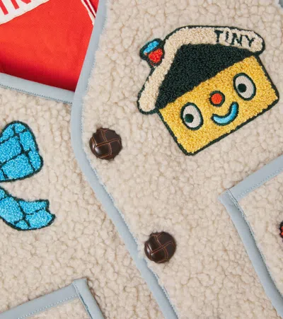 Tinycottons Embroidered Padded Teddy Vest In Neutral