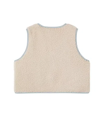 Tinycottons Embroidered Padded Teddy Vest In Neutral