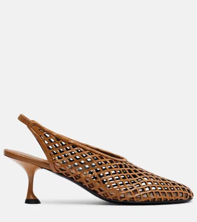 Proenza Schouler Tee Leather Slingback Pumps In Animal Print