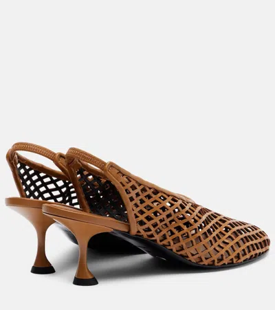 Proenza Schouler Tee Leather Slingback Pumps In Animal Print