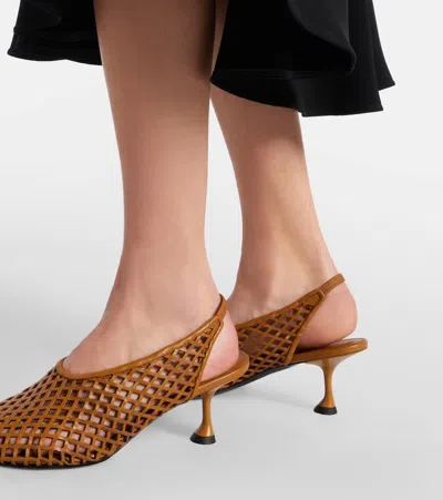 Proenza Schouler Tee Leather Slingback Pumps In Animal Print