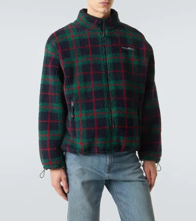 Miu Miu Checked Teddy Jacket In Multi