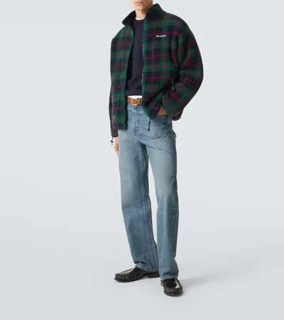 Miu Miu Checked Teddy Jacket In Multi