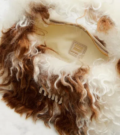 Miu Miu Wander Cow-print Shoulder Bag In Brown