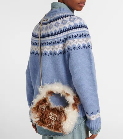 Miu Miu Wander Cow-print Shoulder Bag In Brown