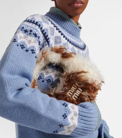 Miu Miu Wander Cow-print Shoulder Bag In Brown