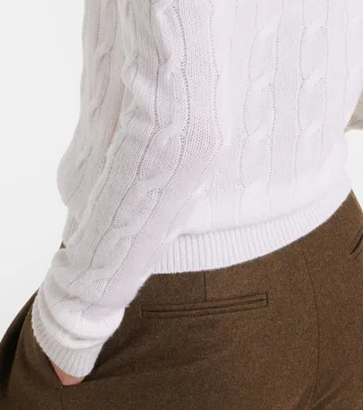 Ralph Lauren Cable-knit Off-shoulder Cashmere Sweater In Multi