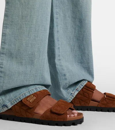 Miu Miu X New Balance 530 Sl Suede Sneakers In Multi