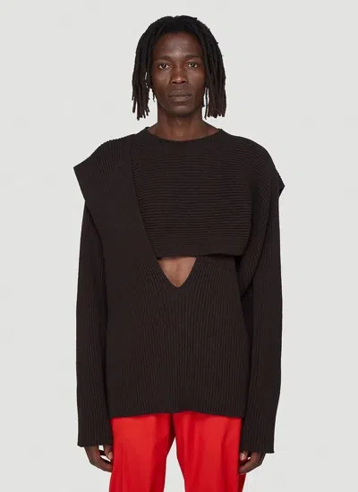 Pre-owned Bottega Veneta Multi-layered Knit Sweater In Brown