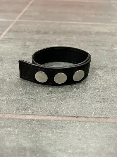 Pre-owned Rick Owens Swamp God X  Leather Bracelet In Black