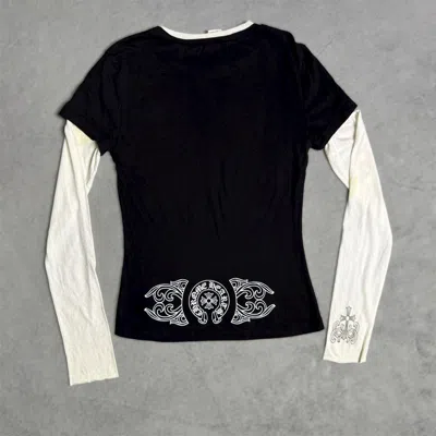 Pre-owned Chrome Hearts Vintage! Layered Cut & Sew Tribal Chrome In Black