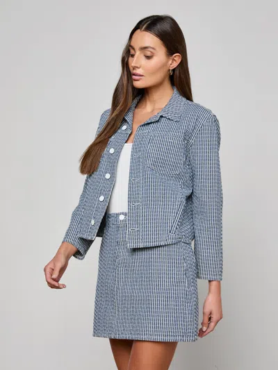 L'agence Nelly Cropped Jean Jacket In Blue