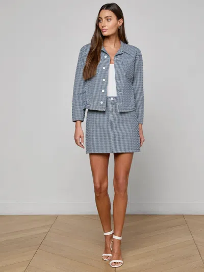 L'agence Nelly Cropped Jean Jacket In Blue