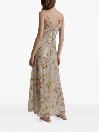 Alberta Ferretti Printed Sequins Long Dress Clothing In Multi