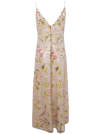 Alberta Ferretti Printed Sequins Long Dress Clothing In Multi
