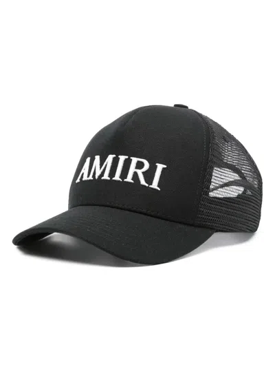 Amiri Black Baseball Cap With Logo Lettering On The Front And Mehs Panels In Black