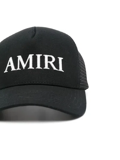 Amiri Black Baseball Cap With Logo Lettering On The Front And Mehs Panels In Black