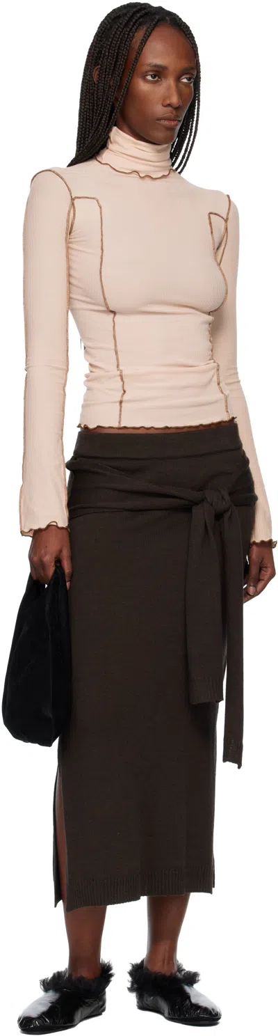 Baserange Pink Omato Turtleneck In Brown