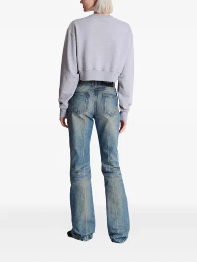 Balmain "" Cropped Roundneck Sweater Clothing In Gray
