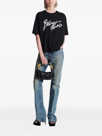 Balmain Logo-print Cotton T-shirt In Black