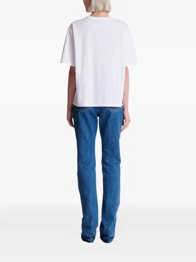 Balmain Oversized White T-shirt With Logo Print Women In Multi