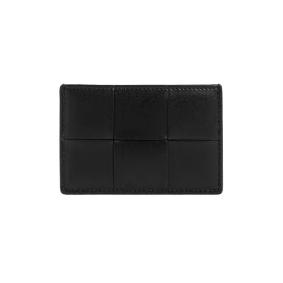 Bottega Veneta Cassette Calf Leather Credit Card Case Men In Black