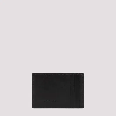Bottega Veneta Cassette Calf Leather Credit Card Case Men In Black