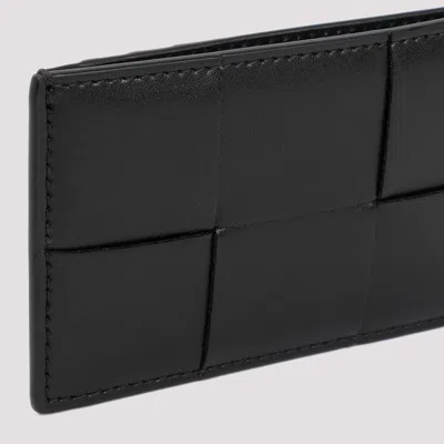 Bottega Veneta Cassette Calf Leather Credit Card Case Men In Black