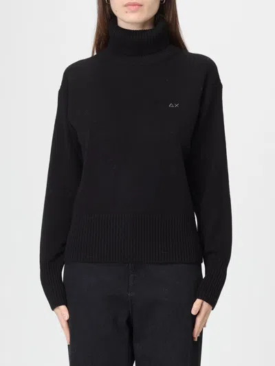 Sun 68 Roll-neck Long-sleeve Sweater In Black