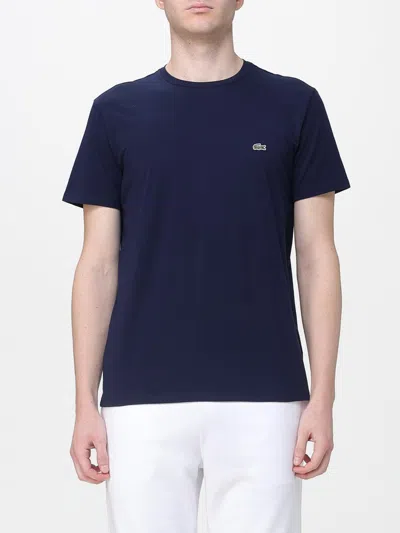 Lacoste Mens Classic Fit Cotton Jersey T-shirt In Blue