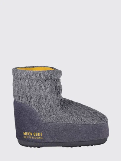 Moon Boot X Guest In Residence Knitted Icon Low Boots In Gray
