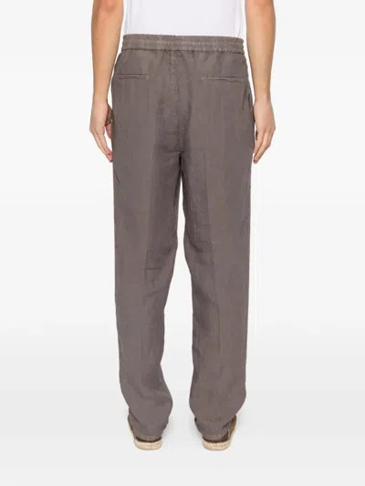 Brunello Cucinelli Drawstring-fastening Pleated Trousers In Gray