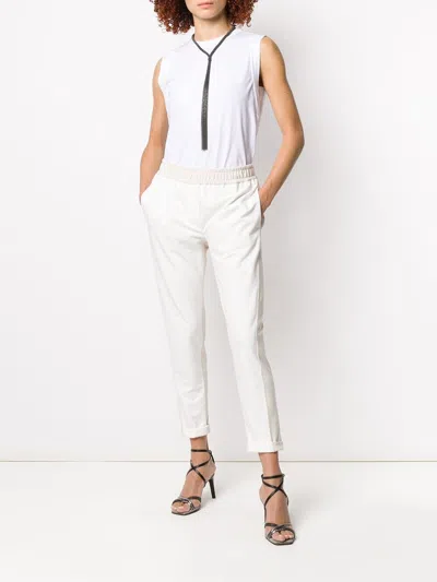 Brunello Cucinelli White Basic Tank Top In White
