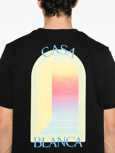 Casablanca Arche Graphic Print Crew Neck T Shirt In Black