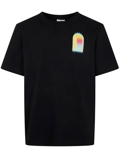 Casablanca Arche Graphic Print Crew Neck T Shirt In Black