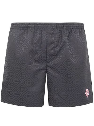Casablanca Mens Swim Shorts All Over Pattern In Black