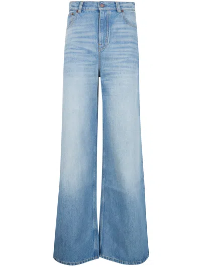 Chloé Chloe Women High Waisted Wide Leg Denim In Blue