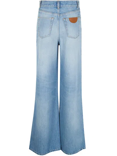 Chloé Chloe Women High Waisted Wide Leg Denim In Blue