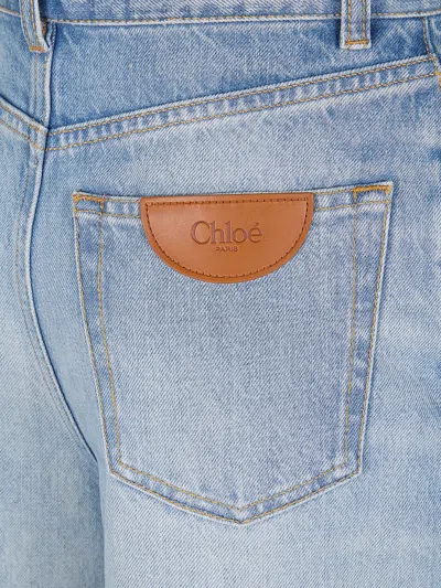 Chloé Chloe Women High Waisted Wide Leg Denim In Blue